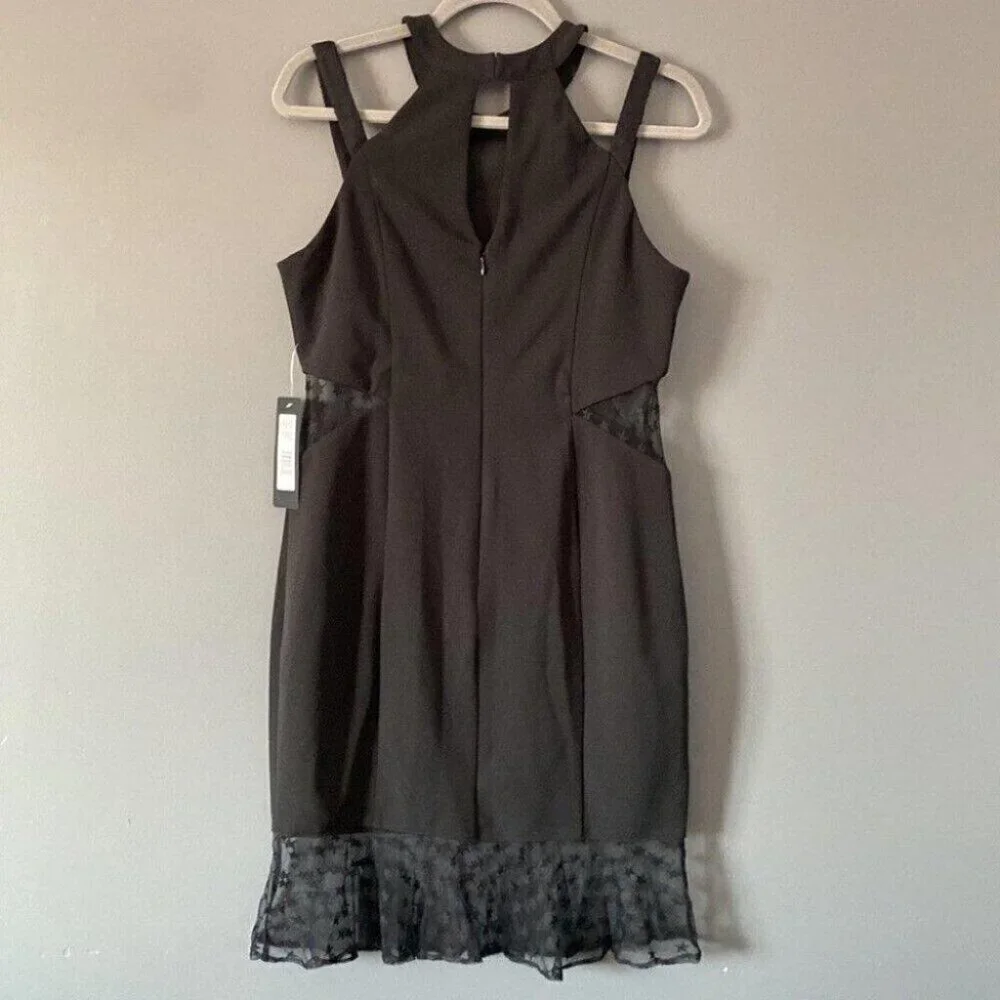 Bebe Celestial Star Mesh Mini Dress NWT Harness Neck Cutout Whimsigoth - Picture 8 of 16